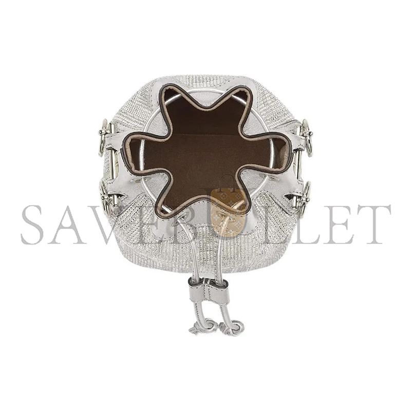 F**di leather bag with crystal ff motif in white 8bs010apkff1jsu (18*12*10m)